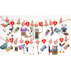 KALENDARZ ADWENTOWY DIY DLA KOTA - ŚWIĄTECZNY ZESTAW Z PRZYSMAKAMI I AKCESORIAMI 1