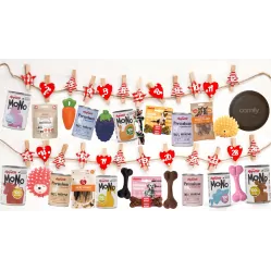 KALENDARZ ADWENTOWY DIY DLA MAŁEGO PSA - ŚWIĄTECZNY ZESTAW Z PRZYSMAKAMI I AKCESORIAMI 1