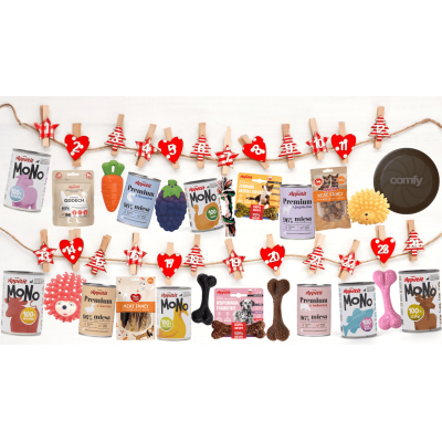 KALENDARZ ADWENTOWY DIY DLA MAŁEGO PSA - ŚWIĄTECZNY ZESTAW Z PRZYSMAKAMI I AKCESORIAMI 1