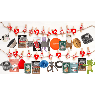 KALENDARZ ADWENTOWY DIY DLA MAŁEGO PSA - ŚWIĄTECZNY ZESTAW Z PRZYSMAKAMI I AKCESORIAMI 2