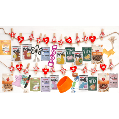 KALENDARZ ADWENTOWY DIY DLA ŚREDNIEGO PSA - ŚWIĄTECZNY ZESTAW Z PRZYSMAKAMI I AKCESORIAMI 1