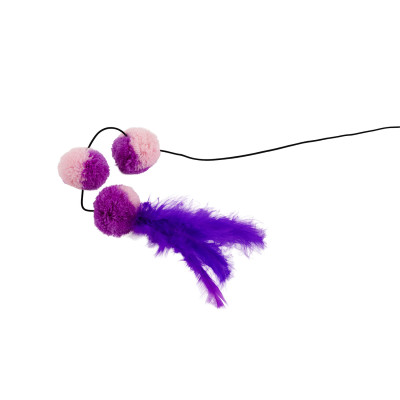 HAVE A PET ZABAWKA WILMA WĘDKA Z PIÓRKIEM I POMPONAMI 20CM