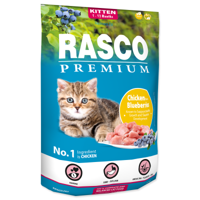 RASCO PREMIUM KITTEN KURCZAK Z BORÓWKAMI 400G
