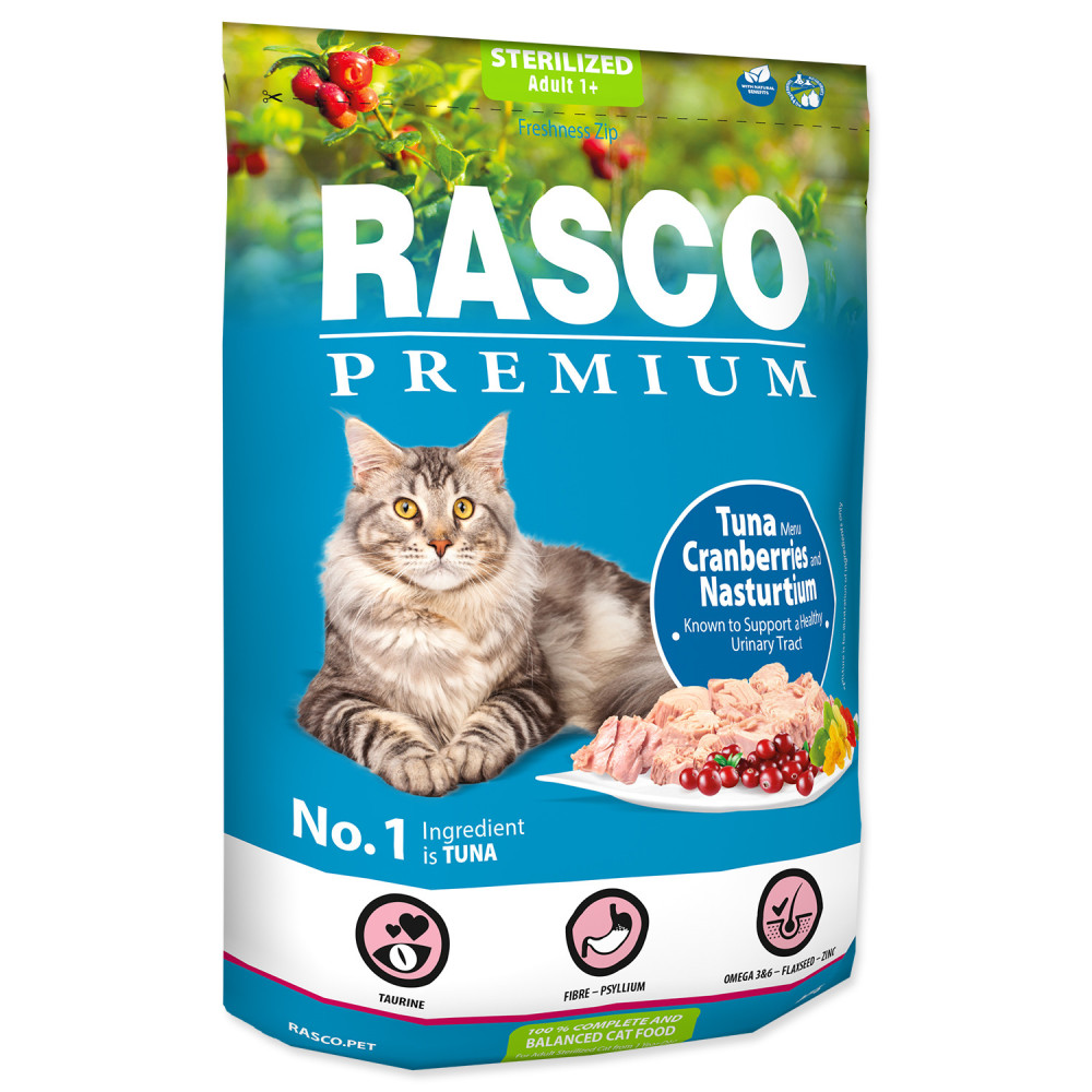 RASCO PREMIUM CAT STERILISED TUŃCZYK Z ŻURAWINĄ 400G