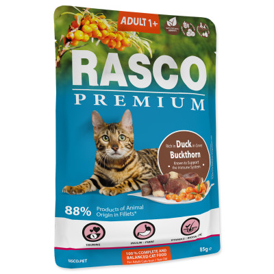 RASCO PREMIUM CAT KACZKA Z ROKITNIKIEM W SOSIE 85G