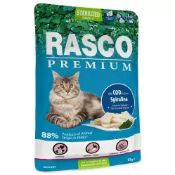 RASCO PREMIUM CAT STERILISED DORSZ I SPIRULINA W SOSIE 85G