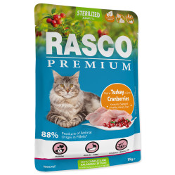 RASCO PREMIUM CAT STERILISED INDYK Z ŻURAWINĄ W SOSIE 85G