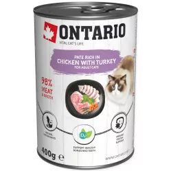 ONTARIO PATE CAT KURCZAK I INDYK Z ROKITNIKIEM 400G