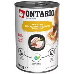 ONTARIO PATE CAT KURCZAK I KRÓLIK Z ŻURAWINĄ 400G
