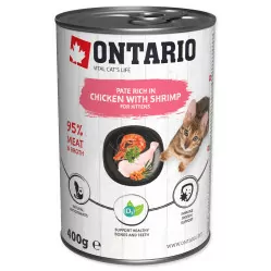 ONTARIO PATE KITTEN KURCZAK I KREWETKI Z ROKITNIKIEM 400G