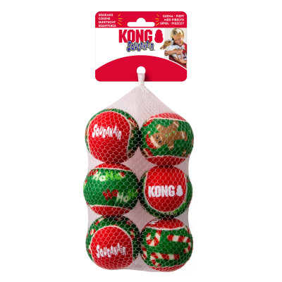 KONG HOLIDAY SQUEAKAIR BALLS MEDIUM H25D133
