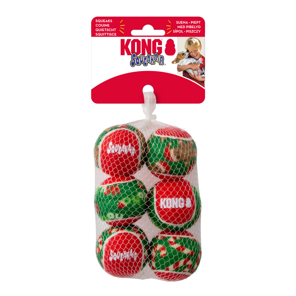 KONG HOLIDAY SQUEAKAIR BALLS SMALL H25D134