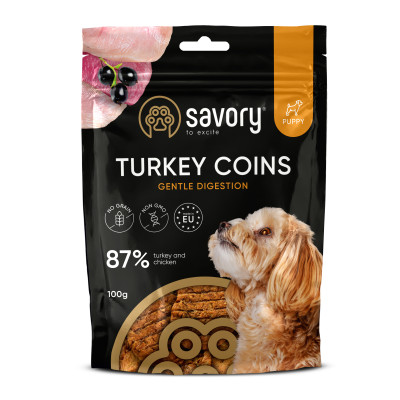 SAVORY JERKY DOG PUPPIES TURKEY 100G