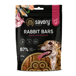 SAVORY JERKY ADULT DOG RABBIT BAR 100G