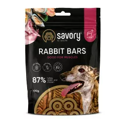 SAVORY JERKY ADULT DOG RABBIT BAR 100G