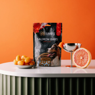 SAVORY JERKY ADULT DOG SALMON 100G