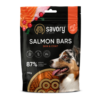 SAVORY JERKY ADULT DOG SALMON 100G