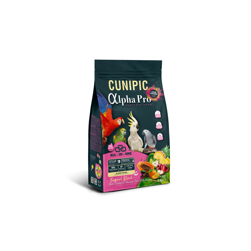 CUNIPIC ALPHA PRO PARROT TROPICAL 1 KG