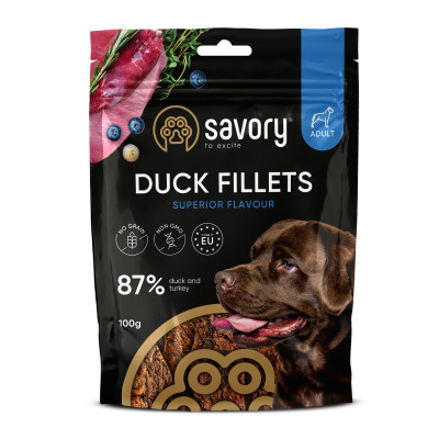 SAVORY JERKY ADULT DOG DUCK 100G
