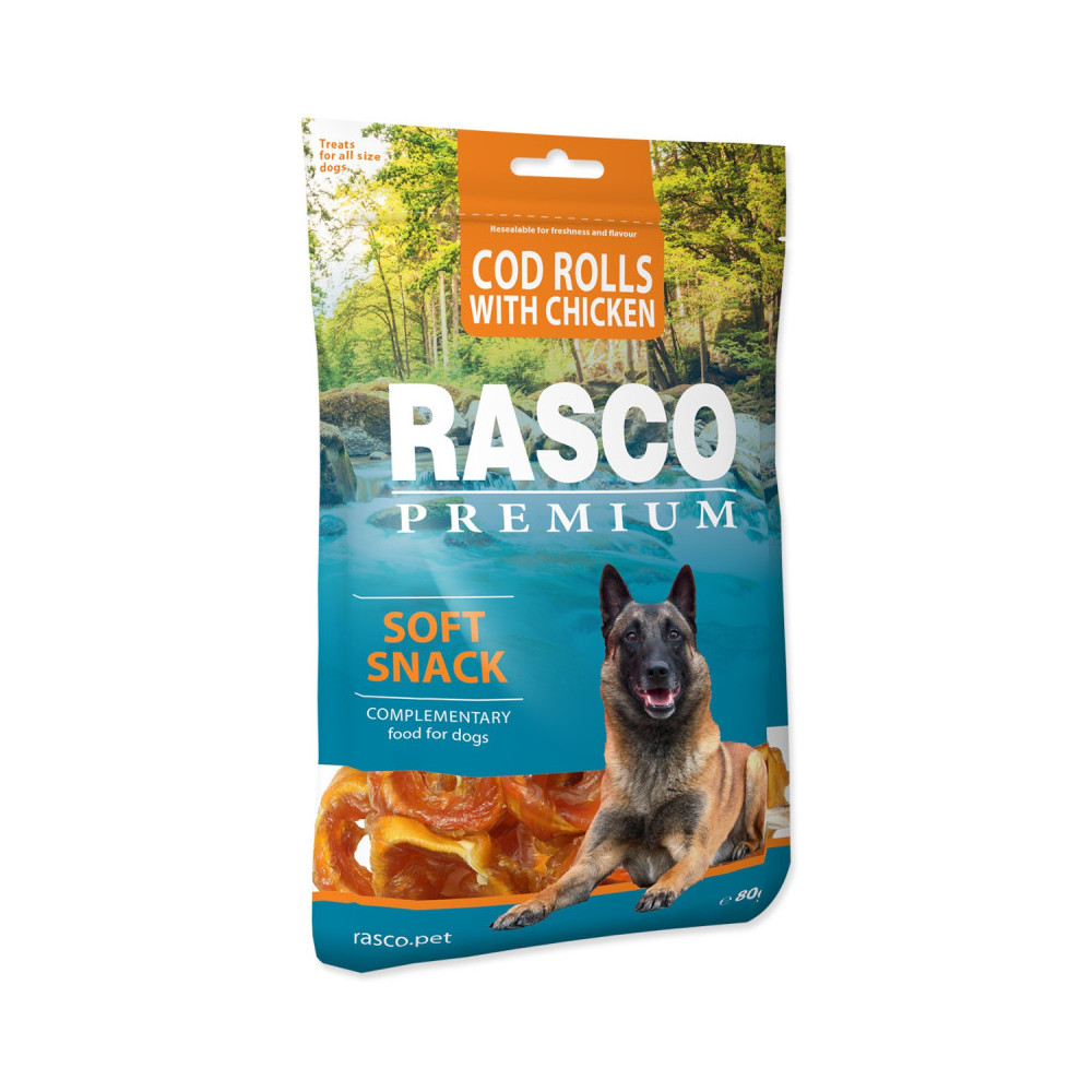 RASCO PREMIUM KRĄŻKI Z DORSZA Z KURCZAKIEM 500G