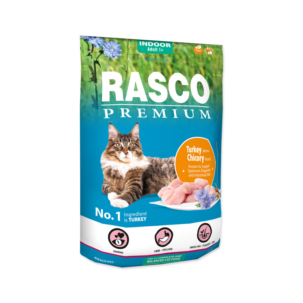 RASCO PREMIUM CAT INDOOR Z INDYKIEM I CYKORIĄ 2KG