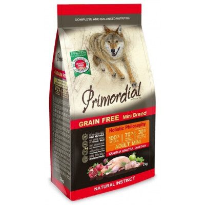 PRIMORDIAL GRAIN FREE DOG MINI ADULT QUAIL&DUCK 6KG