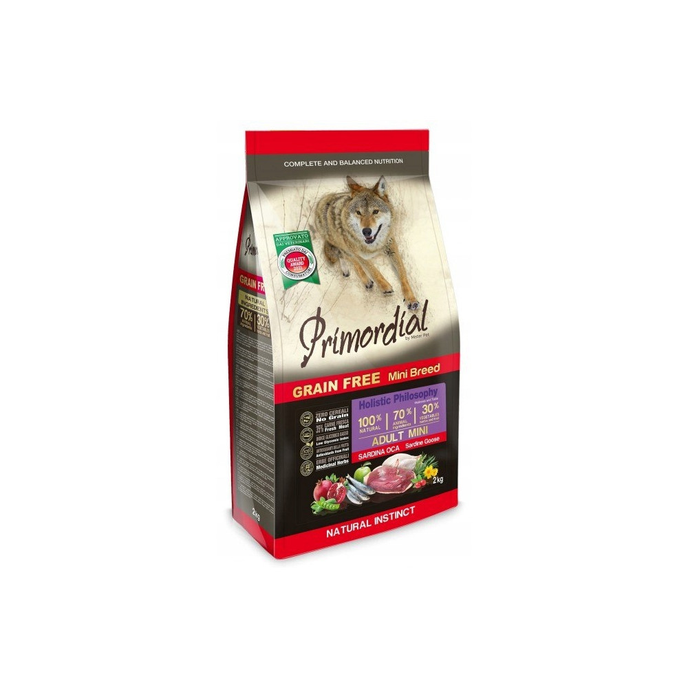 PRIMORDIAL GRAIN FREE DOG MINI ADULT SARDINE&GOOSE 2KG