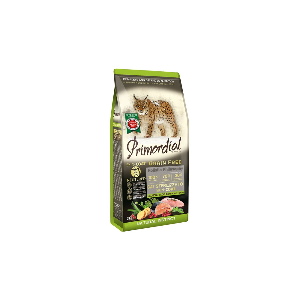 PRIMORDIAL GRAIN FREE CAT NEUTERED SKIN&COAT SALMON&TURKEY 2KG