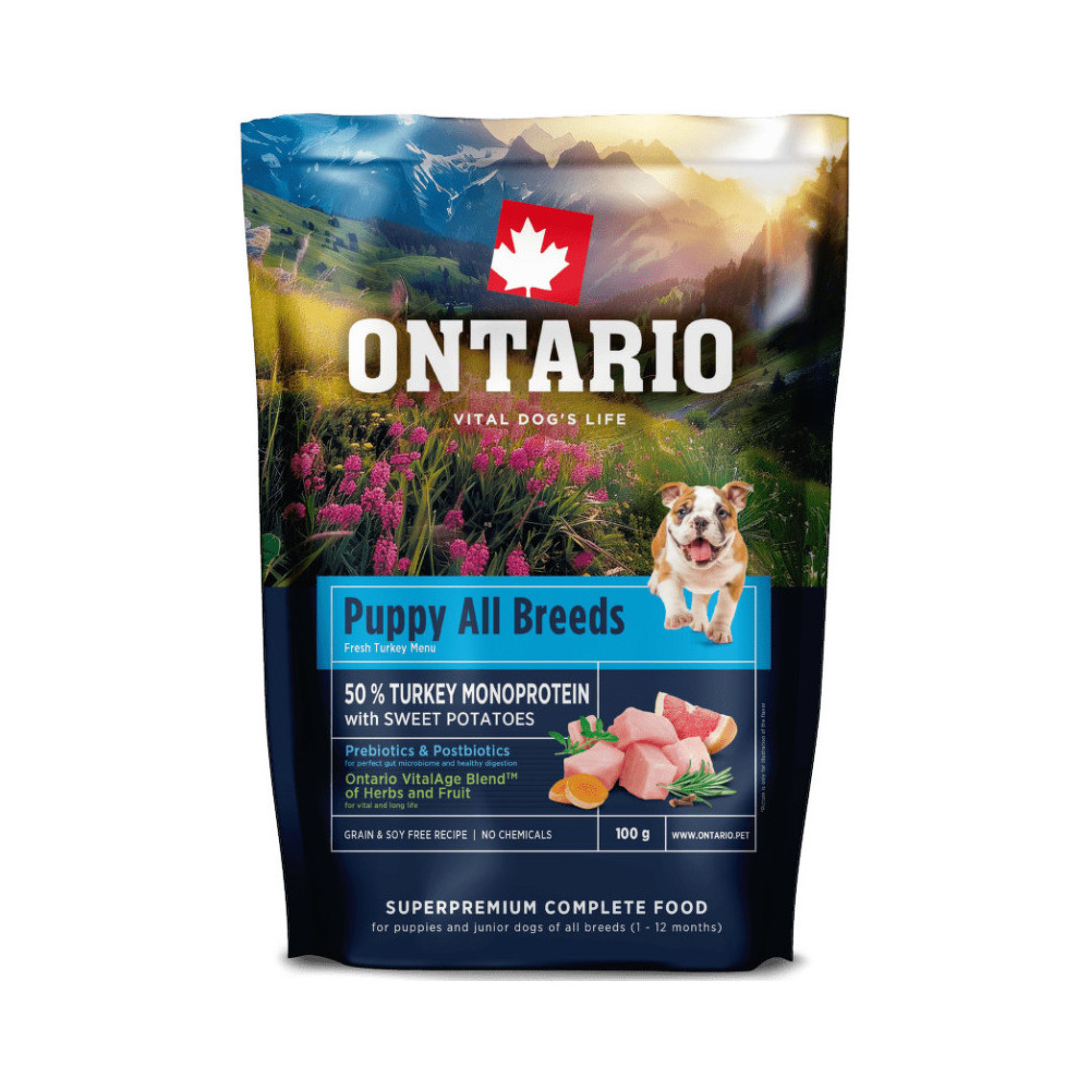 ONTARIO PUPPY & JUNIOR ALL BREEDS MONOPROTEIN TURKEY 100G