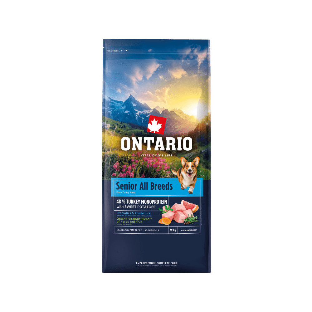 ONTARIO SENIOR ALL BREEDS MONOPROTEIN INDYK 12 KG