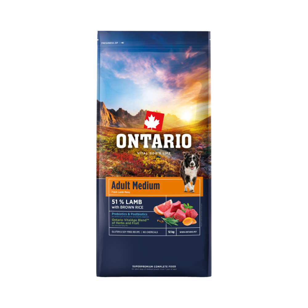 ONTARIO ADULT MEDIUM JAGNIĘCINA 12 KG