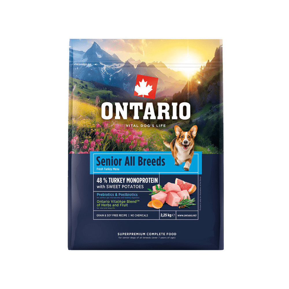 ONTARIO SENIOR ALL BREEDS MONOPROTEIN INDYK 2,25 KG