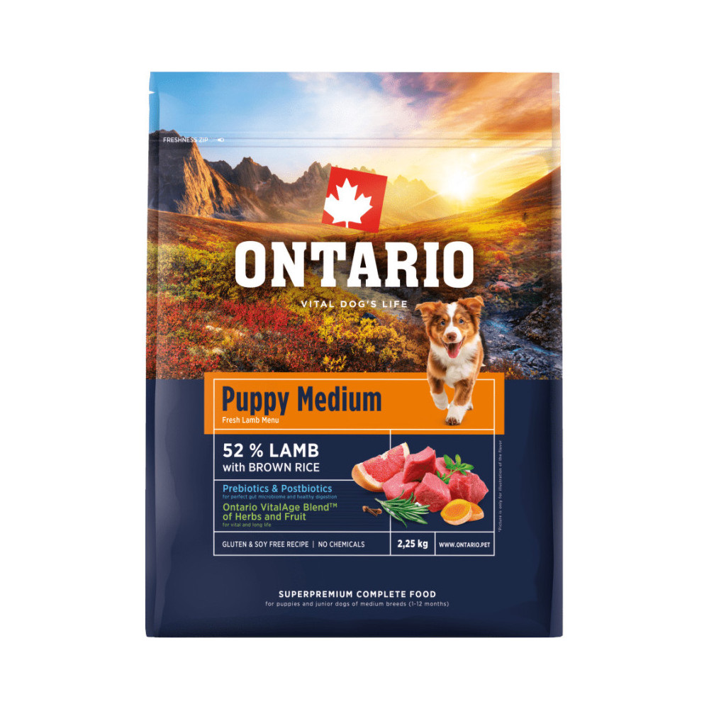 ONTARIO PUPPY MEDIUM JAGNIĘCINA 2,25 KG