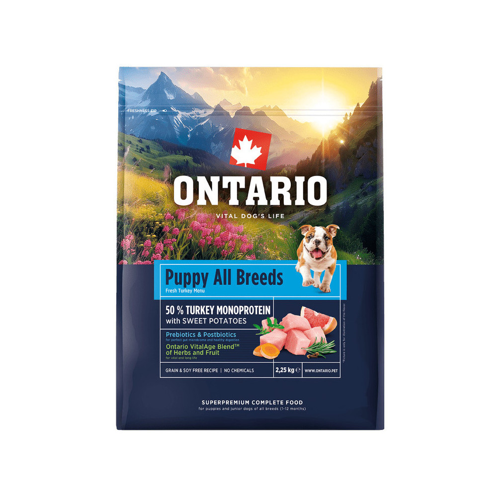 ONTARIO PUPPY ALL BREEDS MONOPROTEIN INDYK 2,25 KG