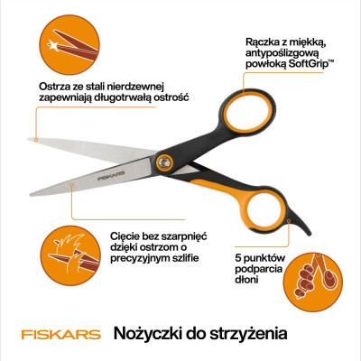 FISKARS NOŻYCZKI PROSTE PIES I KOT