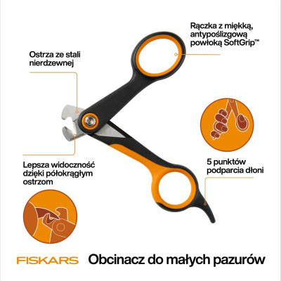FISKARS OBCINACZ DO MAŁYCH PAZURKÓW