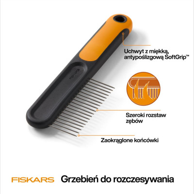 FISKARS GRZEBIEŃ Z SZEROKIMI ZĘBAMI