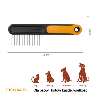 FISKARS GRZEBIEŃ Z SZEROKIMI ZĘBAMI