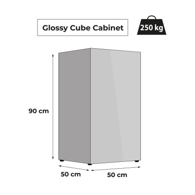 AQUAEL ZESTAW AKWARIOWY GLOSSY ST CUBE D&N SZARY + SZAFKA