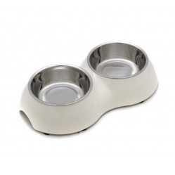 MISKA COMFY MELAMINA BIAŁA PODWÓJNA S 26,5X15X5,5CM