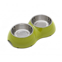 MISKA PET INN MELAMINA BOWL ZIELONA PODWÓJNA S 26,5X15X5,5CM