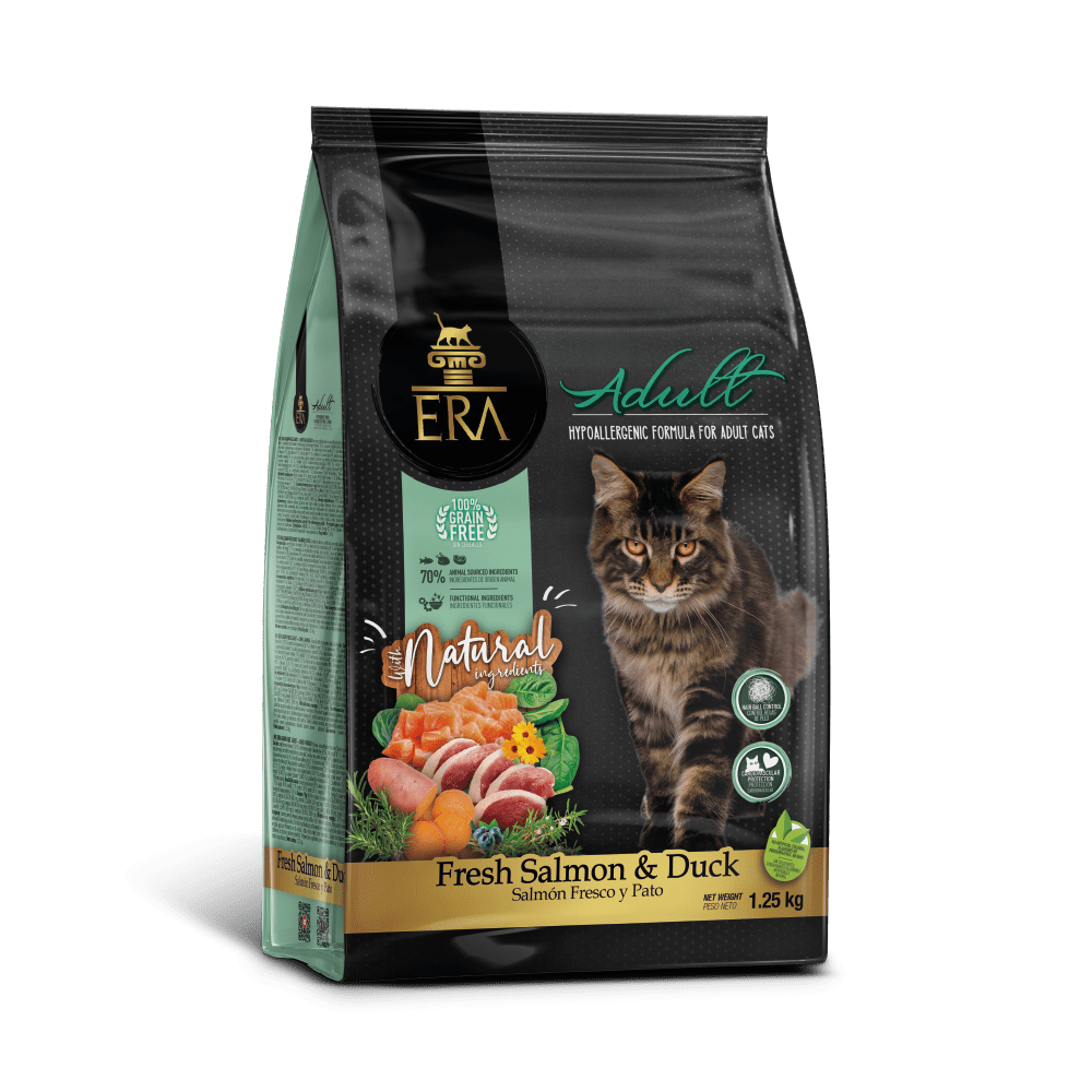 KARMA SUCHA DLA KOTA ERA GRAIN FREE ŁOSOŚ I KACZKA 1,25 KG